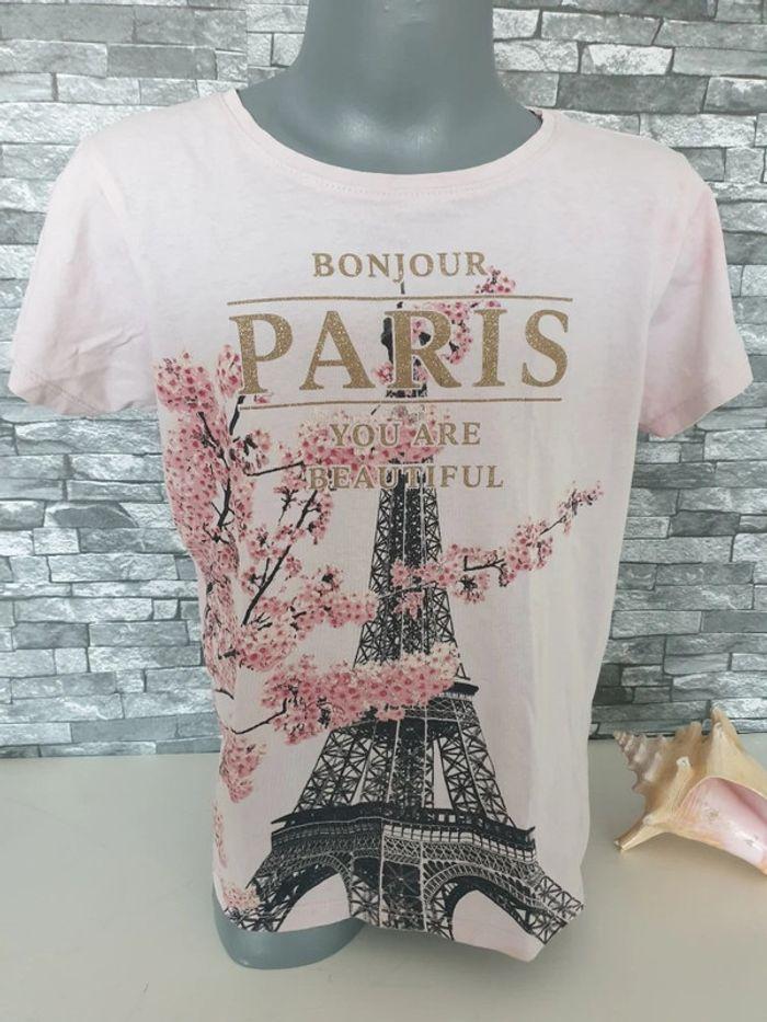 Teeshirt Paris rose Taille 8 ans - photo numéro 1