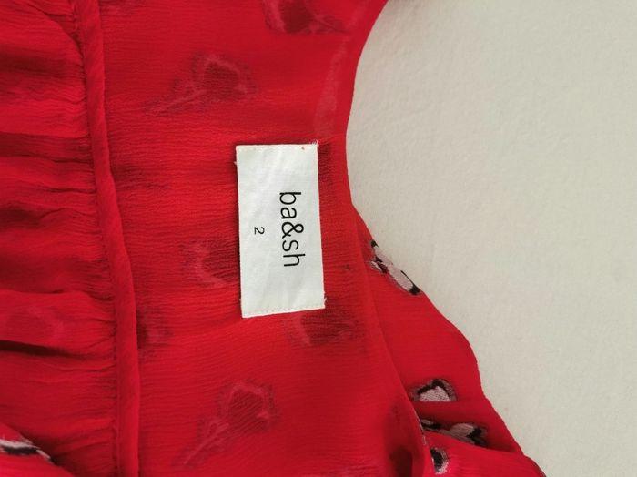 Robe Ba&sh taille 2 soie rouge motif floral Automne hiver - photo numéro 8