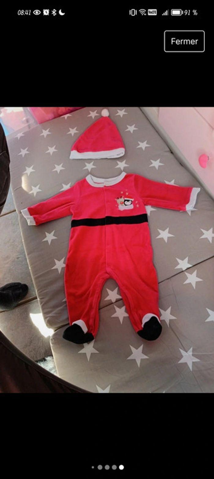 Lot 9 mois 71 cm grenouillere pyjama noël bonnet père noël Disney mickey - photo numéro 4