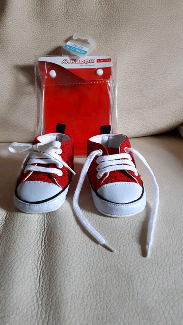 Chaussures rouges en toile pour bébé Kappa - photo numéro 2