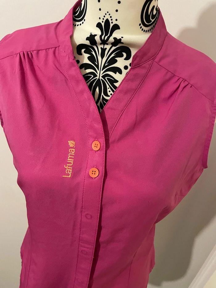 Chemise sans manche rose cintré upf 30 neuf lafuma taille M - photo numéro 2