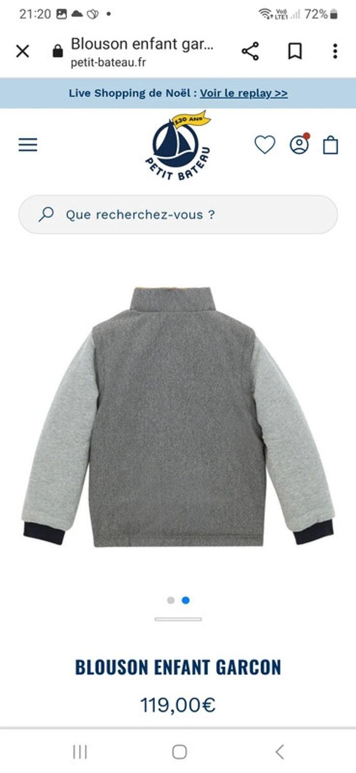 Veste epaisse manteau reversible petit bateau 6 ans - photo numéro 4