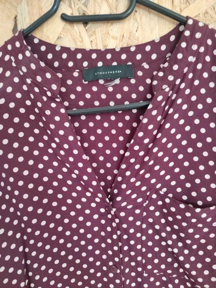 Blouse bordeaux à pois - photo numéro 3