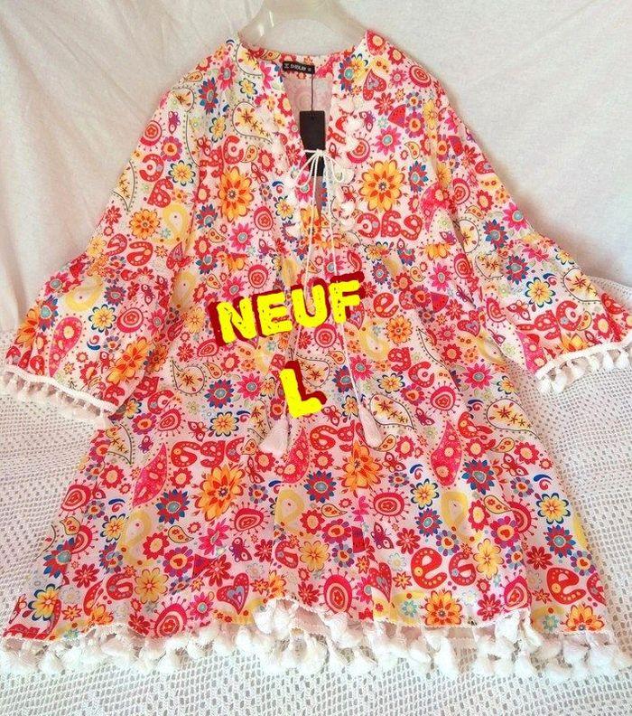 Robe bohème été multicolore t : L - photo numéro 1