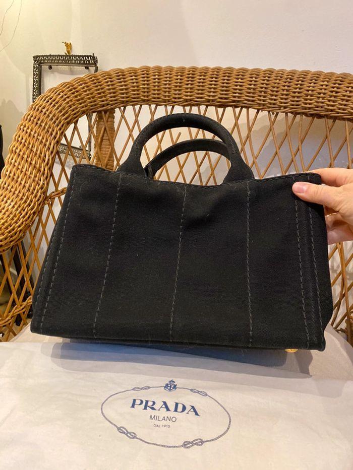 Sac à main Prada noir en tissu et dust bag - photo numéro 17