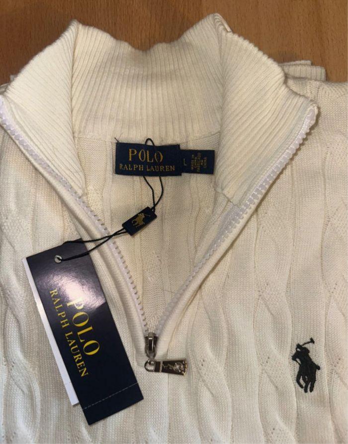 zip polo Ralph Lauren Blanc homme - photo numéro 2