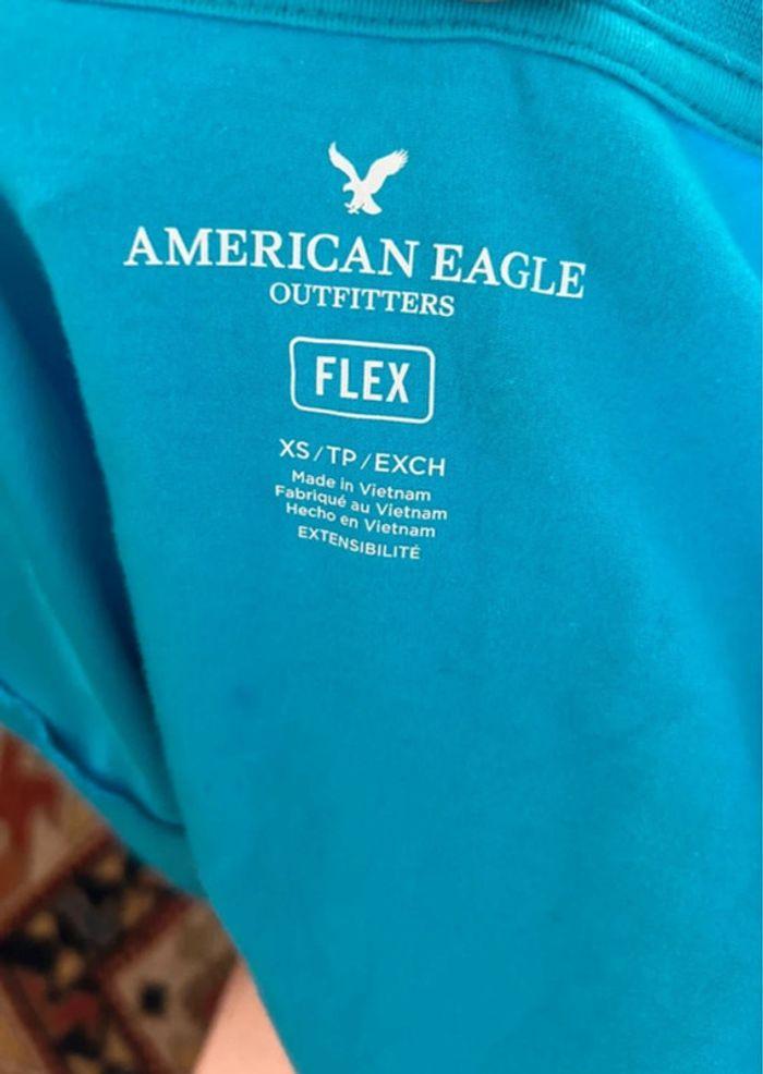 Tee-shirt manches longues American Eagle bleu - photo numéro 4