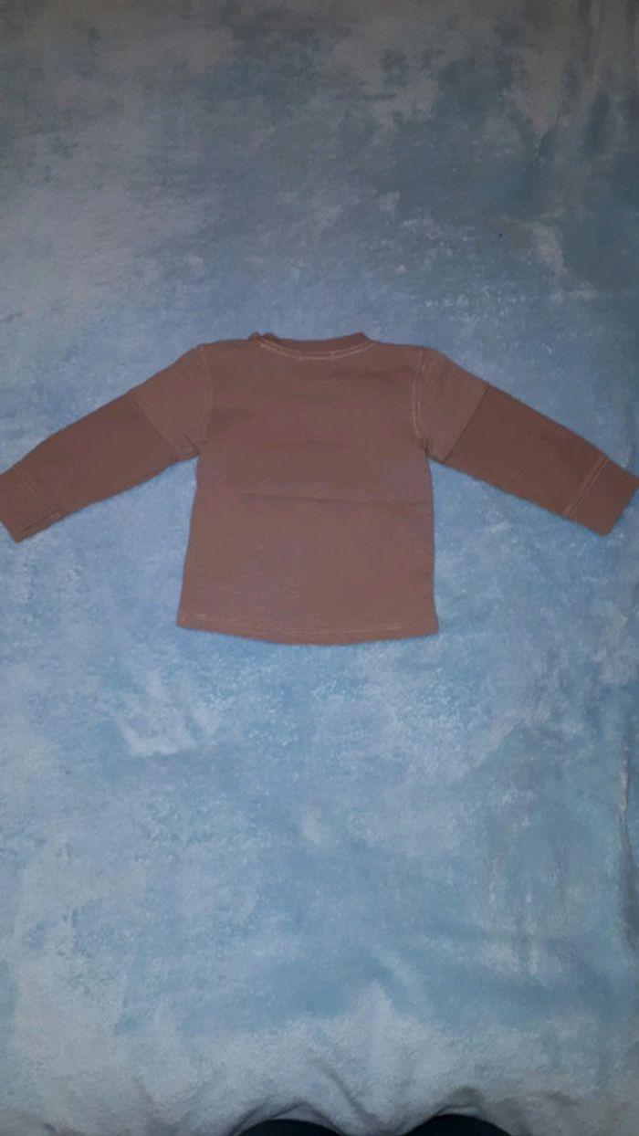 T-shirt manches longues marron glacé pingouins In Extenso 12 mois - photo numéro 4