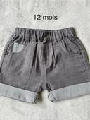 Short marron et gris 12 mois garçon Sucre d’Orge