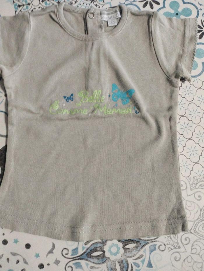 Lot de 5 t-shirts manches courtes fille 2 ans tbe - photo numéro 2