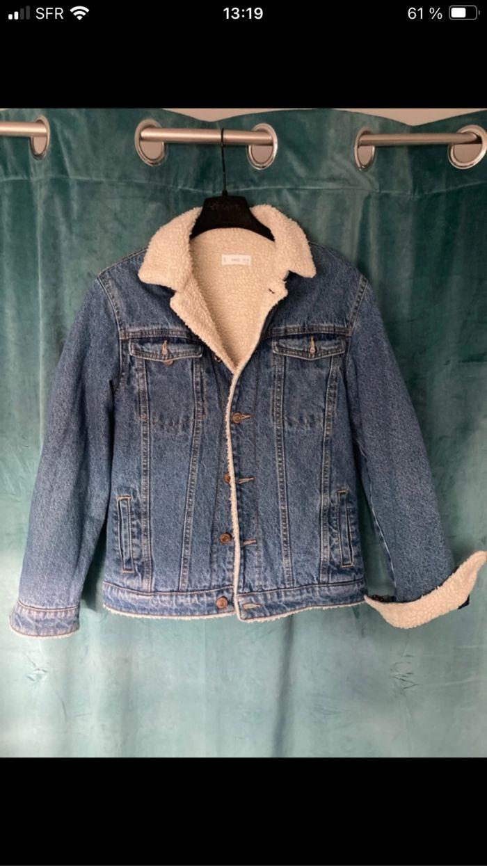 Veste molletonnée manteau jean 11/12 ans garçon mango - photo numéro 1