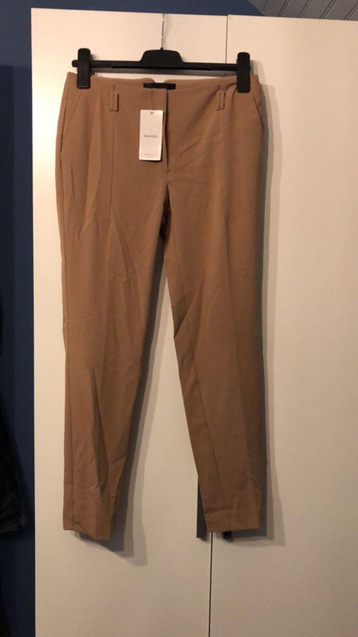 Pantalon coupe droite camel - photo numéro 1