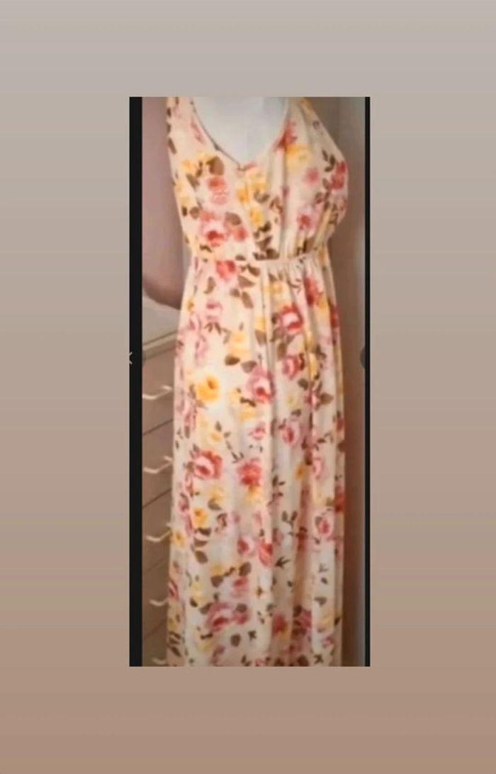 Robe longue fine a fleurs été et soirée fendue femme taille S, 36  💛 - photo numéro 6