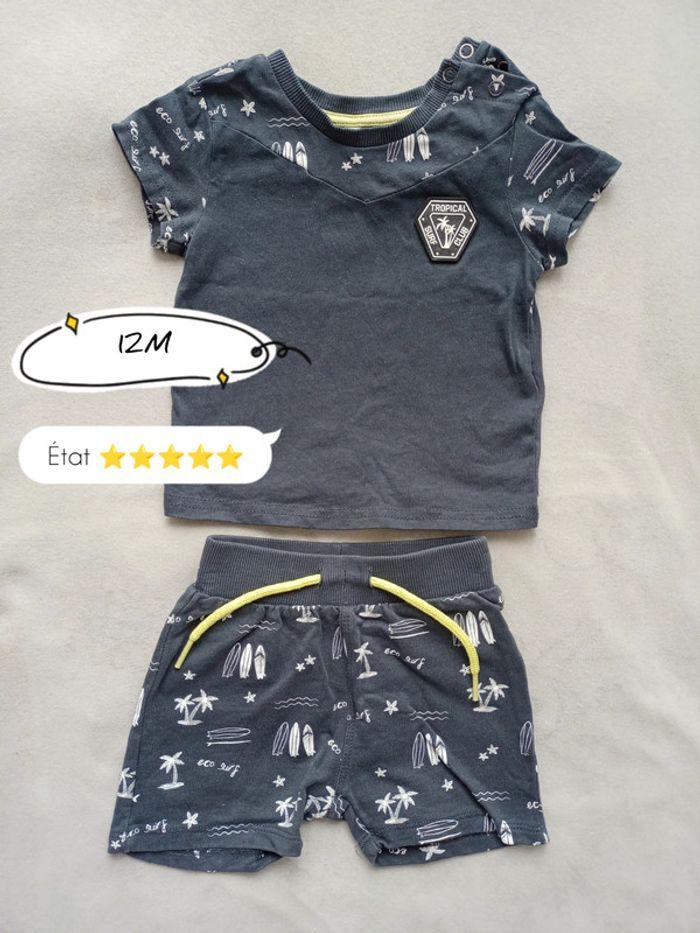 Ensemble t-shirt short Zeeman 74cm 12M - photo numéro 1