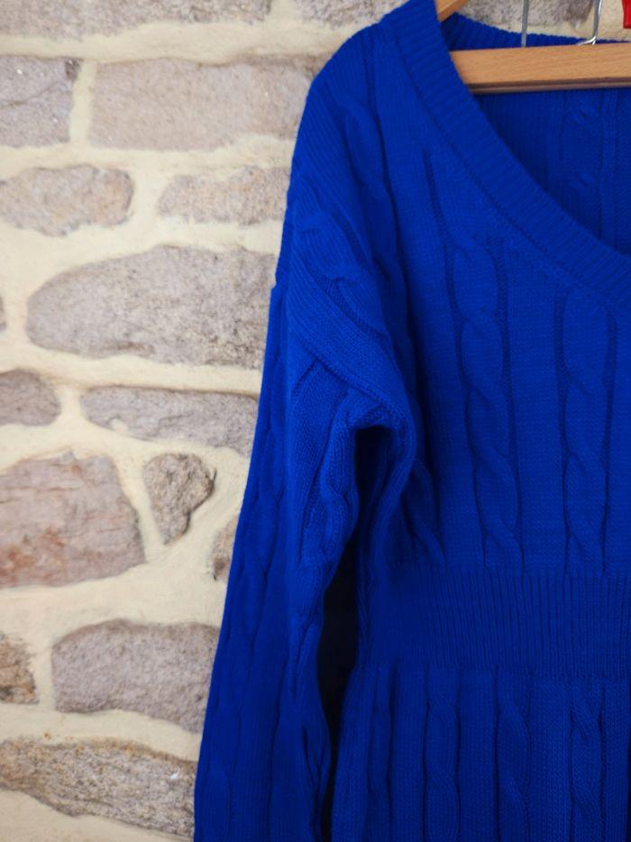 Robe pull en tricot épaules tombantes bleu électrique Femme taille 54 marque Asos 🍬 - photo numéro 2