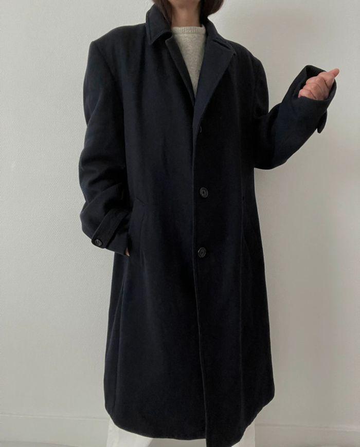 Oversized manteau long marine 90% laine - photo numéro 10