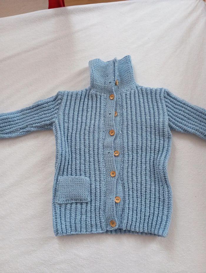 Pull en laine fait main taille 2 - 3 ans - photo numéro 1