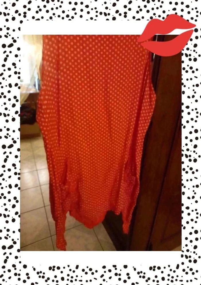 Robe corail à pois blancs taille XXXL/46 - photo numéro 8