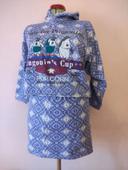 Ensemble sweat capuche jupe molleton violet blanc avec dessins Taille 38/40