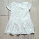 Très belle robe fluide blanche et motif argenté. Fille 2 ans. Marque Lpc girls