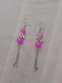 Boucle d'oreille rose (2)