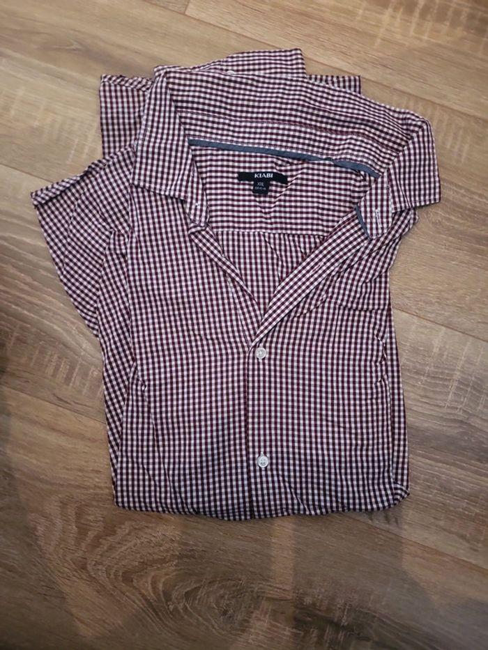 Chemise neuve juste lavée xxl bordeaux et blanche - photo numéro 1