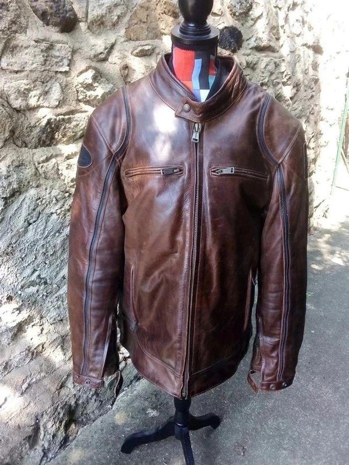 Veste cuir marron Moto homme Helstons XXL - photo numéro 1