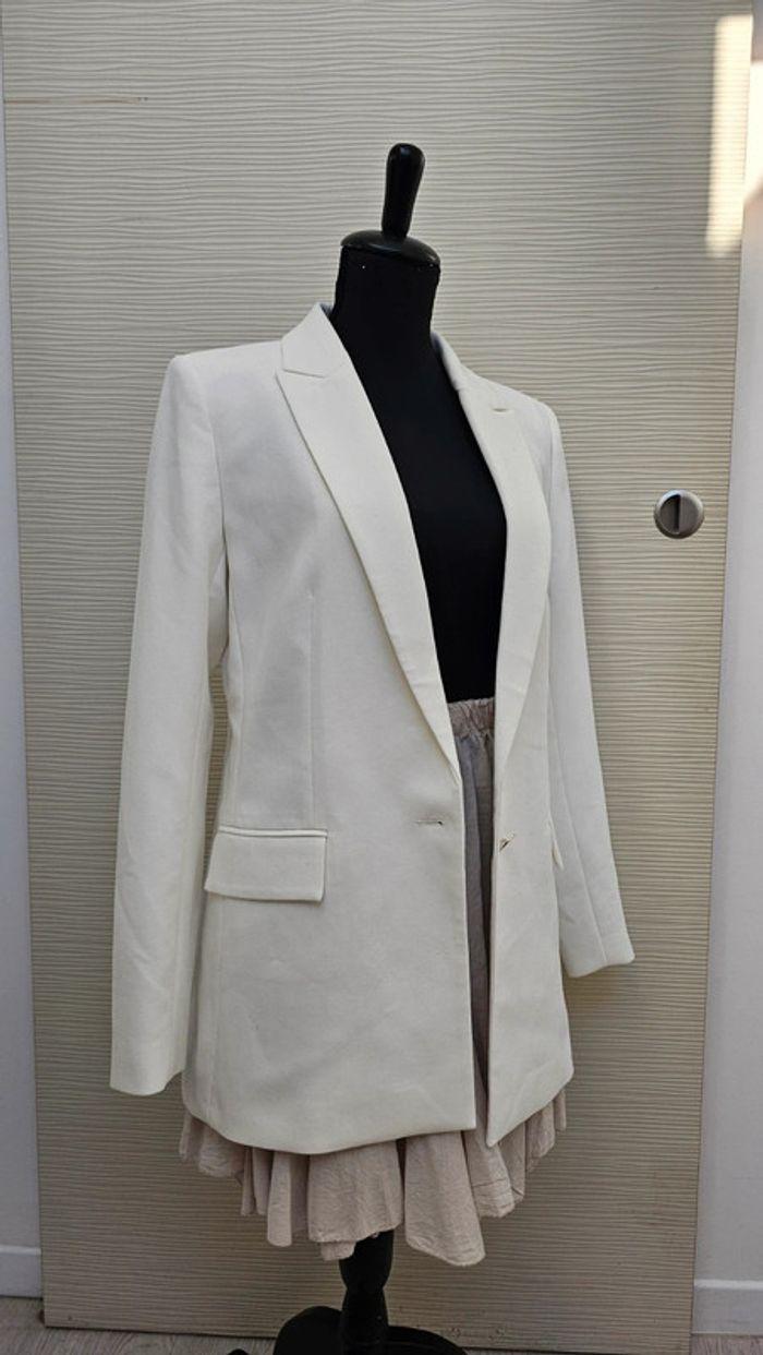 Veste tailleur blazer blanc Morgan - photo numéro 3