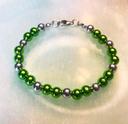 Bracelet avec perles 6mm – Vert et Argent