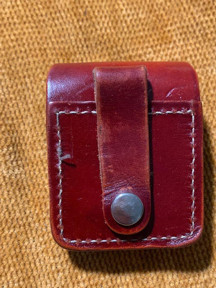 Vintage Pochette pour zippo /ceinture Harley Davidson en cuir - photo numéro 3