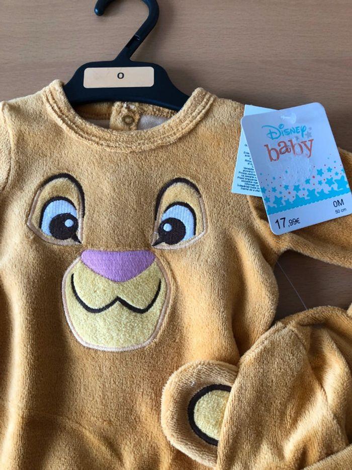 Pyjamas et chapeau disney lion 0 mois naissance en velours - photo numéro 3