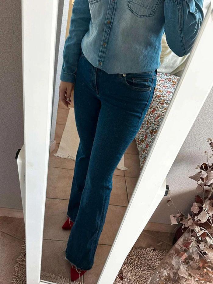 Chemise en jean  détail  sur  poche  avant taille  s/m - photo numéro 3