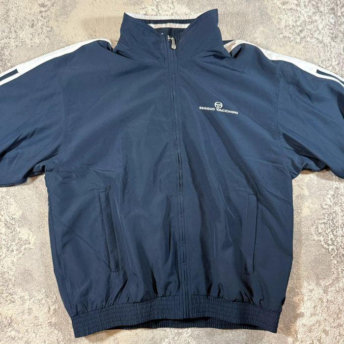 Track Jacket Sergio Tacchini Athletic Lab Y2k 90's 2000's Navy Blue & White - photo numéro 3