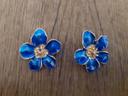 Boucles d'oreilles fleurs bleues