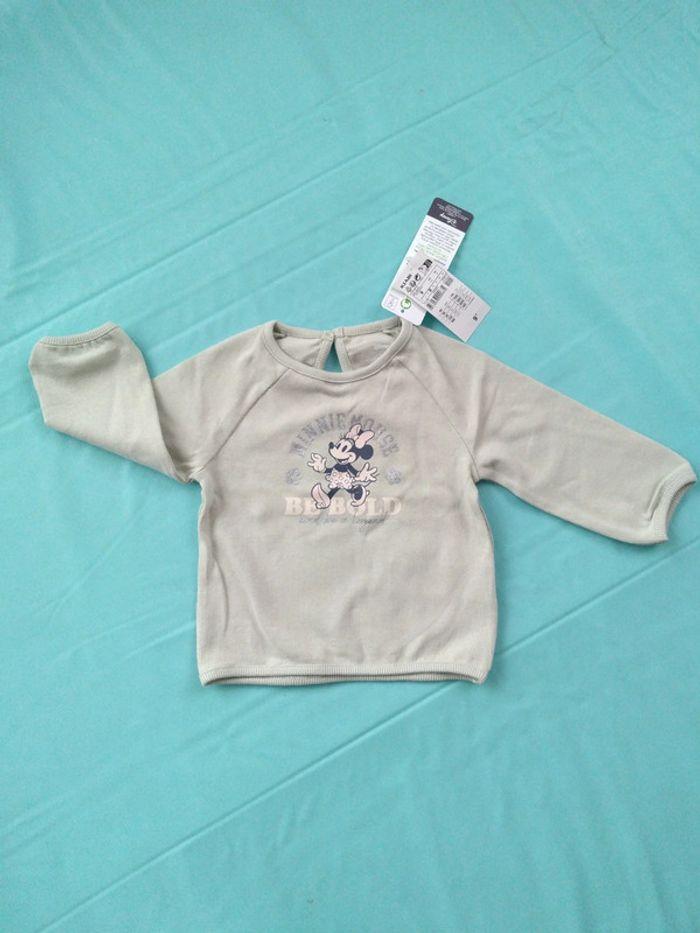 * Sweat vert pâle en Jersey Minnie T9M Disney Baby - photo numéro 1