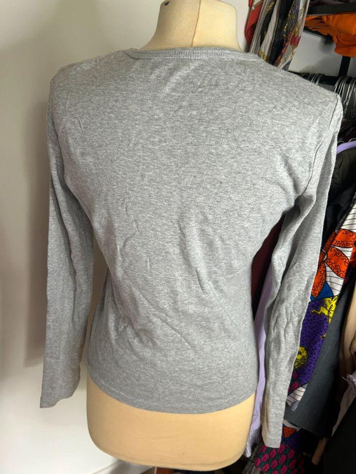 Teeshirt gris manches longues Esprit 100% coton - photo numéro 3