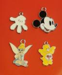 Lot 4 pendentifs mickey bisounours fée clochette