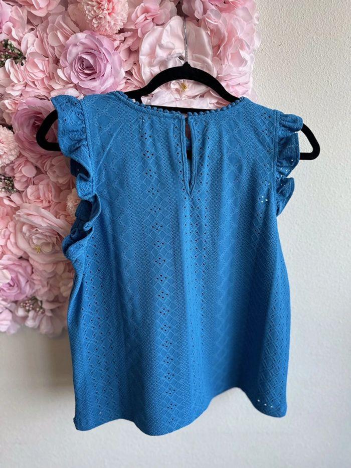 Blouse d’été Springfield ajourée bleue, taille XS - photo numéro 5