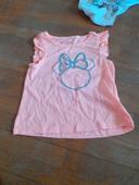 T shirt sans manches minnie 4 ans volants aux epaules