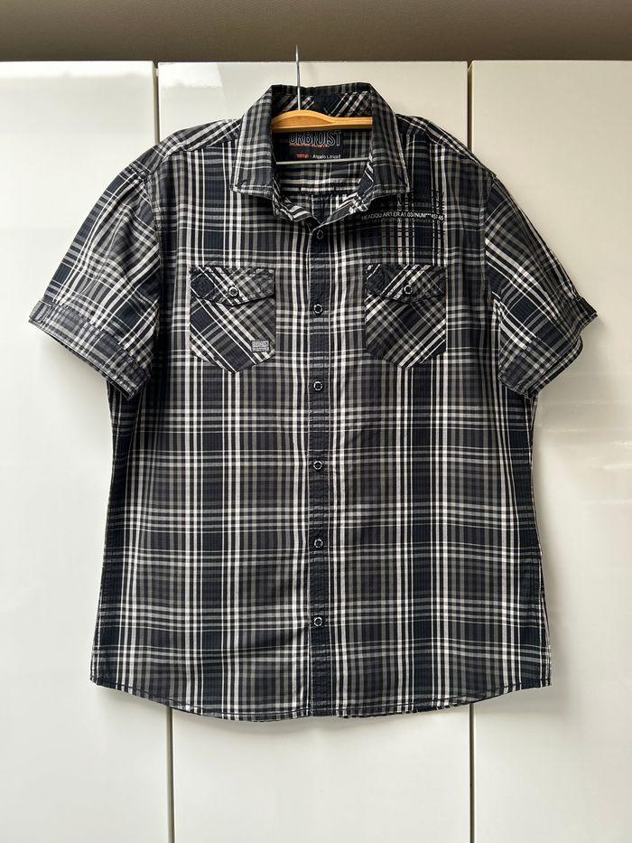 Chemise à carreaux noirs et gris Angelo Litrico - Taille XL - photo numéro 1