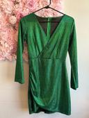 Superbe robe verte pailletée - taille 36