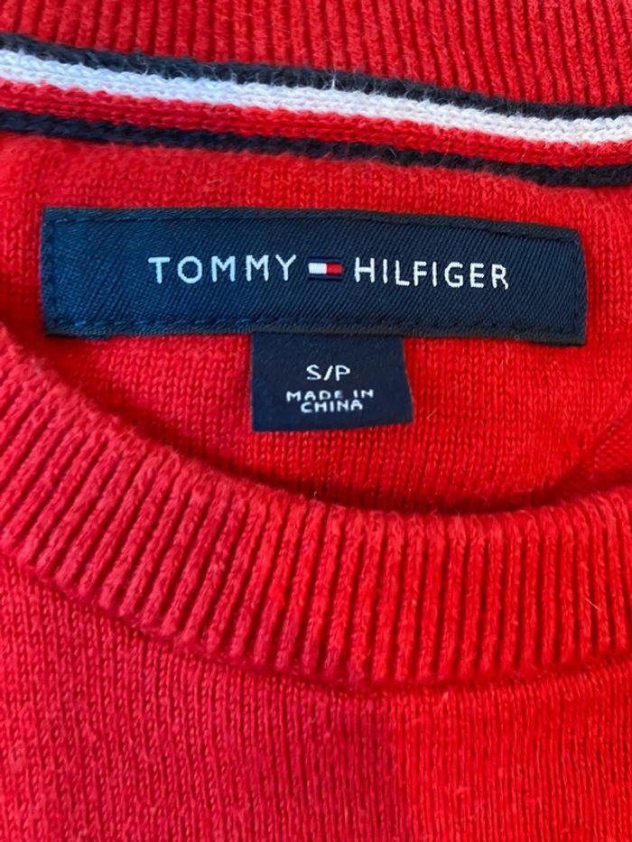 Pull col rond Tommy Hilfiger rouge, blanc, bleu taille S - photo numéro 9