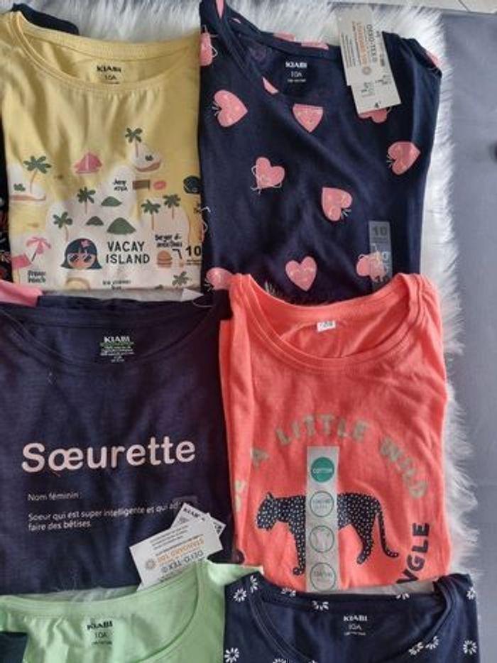 NEUFS (non portés) 🤩🤩🩷🩷superbe lot Tee-shirts MC 10 ans fille💜💜🤩😍 - photo numéro 4