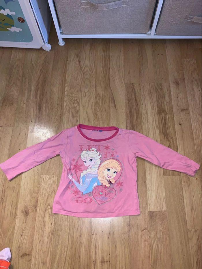 T-shirt manches longues 3 ans la reine des neiges - photo numéro 1