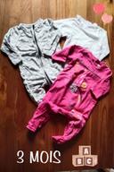 lot de 3 pyjamas léger fille 3 mois 59-60cm