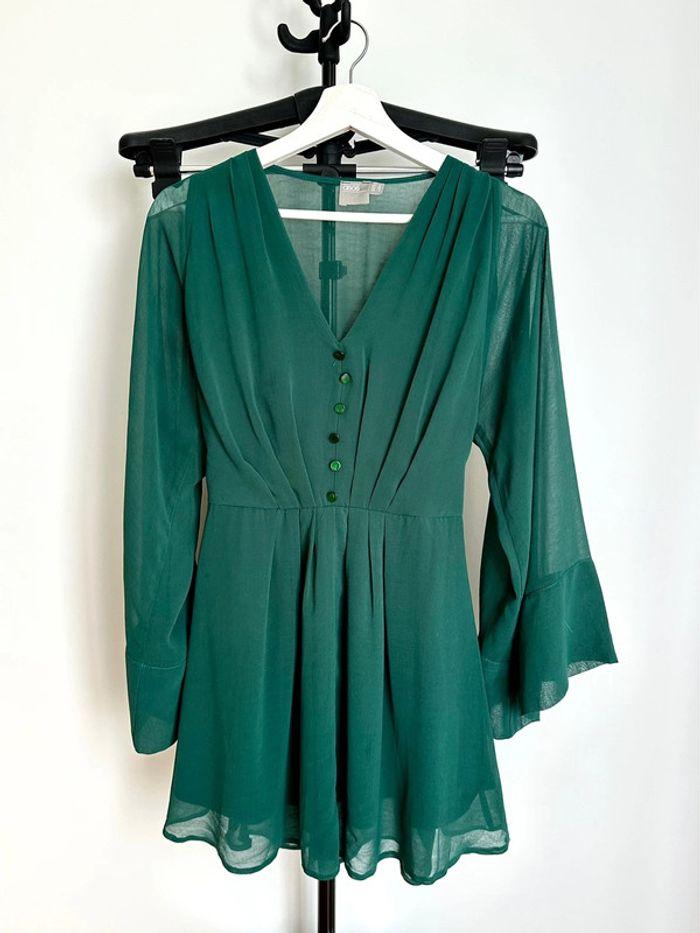 Haut blouse Asos vert taille 38 aspect kimono très bon état - photo numéro 1