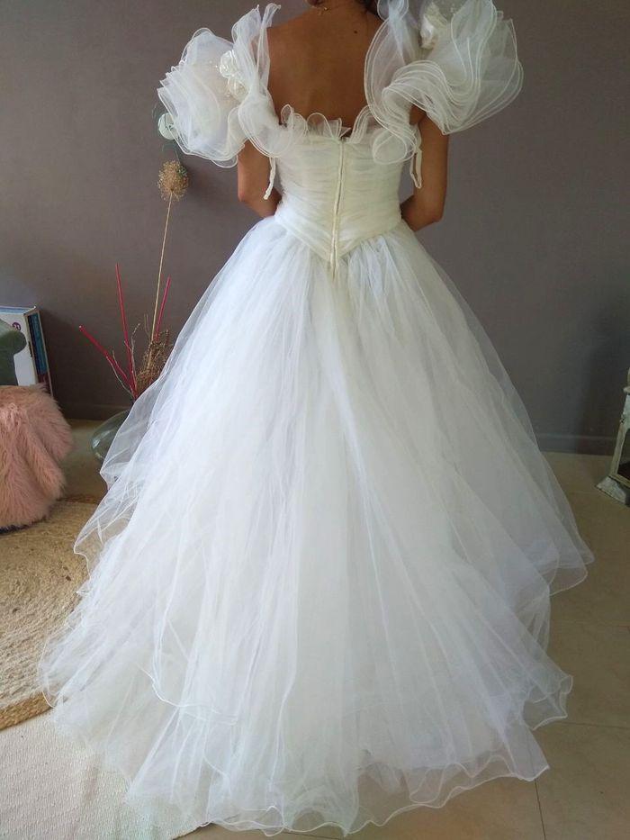 Robe de mariée Pronuptia blanche en voile  taille 36/38+ chapeau capelline satin et tulle - photo numéro 8