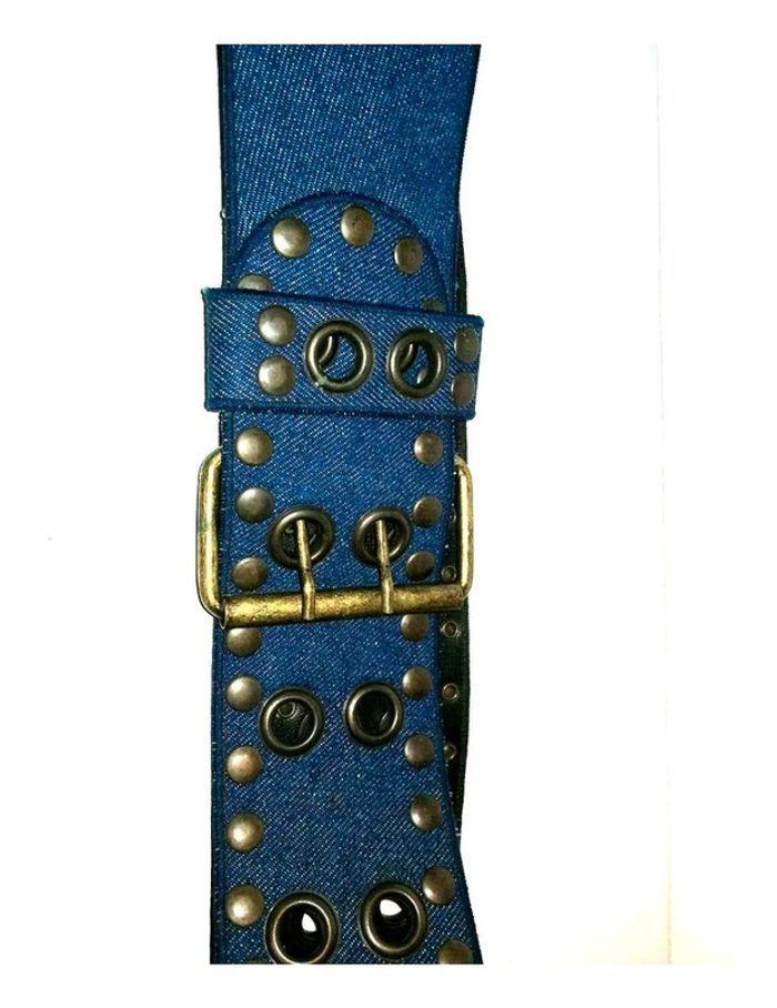 Ceinture cloutée en jean vintage - photo numéro 2