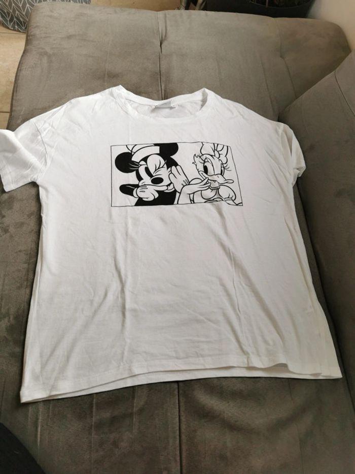 Tee shirt pyjama manche courtes blanc Disney Mickey Minnie Daisy taille M - photo numéro 1