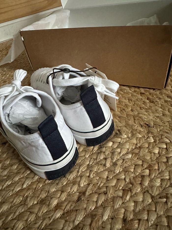 Baskets ottis boy pepe jeans pointure 35 blanc /bleu neuf avec étiquette - photo numéro 4